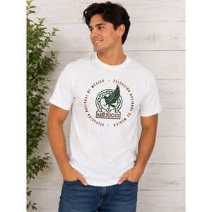 Mexico National Soccer Team Eagle Graphic T Shirt Men’s Large White Futbol Tee